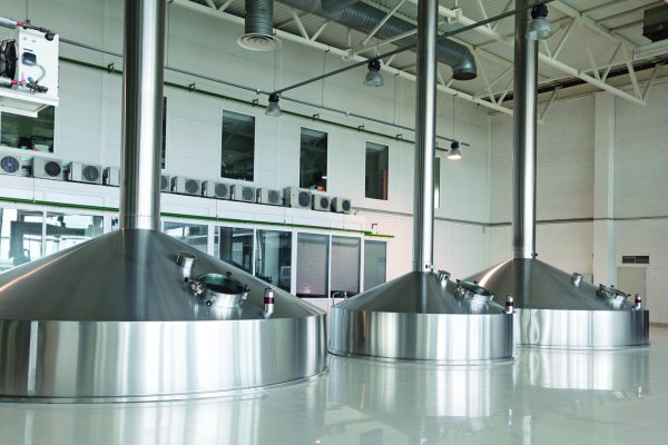Brewing production - mash vats, the interior of the brewery,