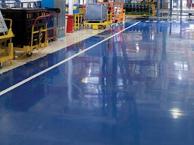 resin floor production site